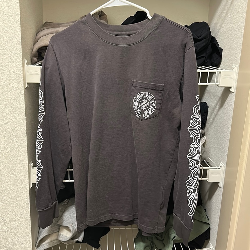 Dark Grey Long Sleeve Chrome Hearts Shirt